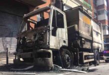 Explota un camión de la basura en Horta-Guinardó Explota un camión de la basura en Horta-Guinardó