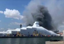 Incendio al lado del Word Trade Center en el Puerto de Barcelona Incendio al lado del Word Trade Center de Barcelona