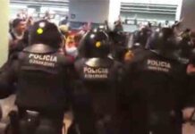 Duros enfrentamientos en la Terminal T1 del Aeropuerto de El Prat Duros enfrentamientos en la Terminal T1 del Aeropuerto de El Prat