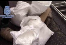 Intervienen 100 kilos de cristal escondidos entre escombros en una furgoneta Intervienen 100 kilos de cristal escondidos entre escombros en una furgoneta