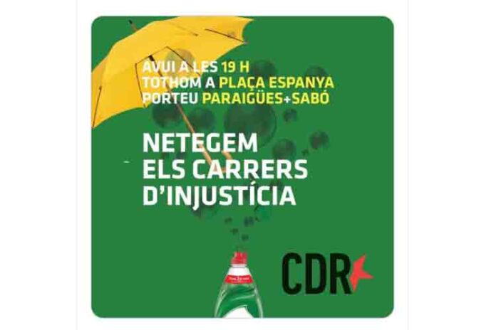 Los CDR convocan hoy en la plaza de España: 'Llevar paraguas y jabón