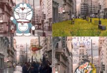 La Gran Vía vaciada de Ignacio Pereira, vista desde un punto mágico La Gran Vía vaciada de Ignacio Pereira, vista desde un punto mágico