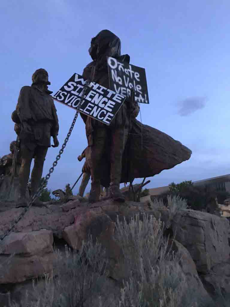 Disparan a un hombre durante la retirada de la estatua de Oñate en Albuquerque