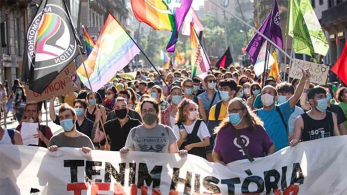 Reclamación de derechos del colectivo LGTBI en Barcelona