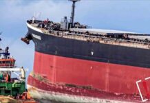 Desastre ecológico en la isla Mauricio por el derrame de petróleo de un barco Desastre ecológico en la isla Mauricio por el derrame de petróleo de un barco