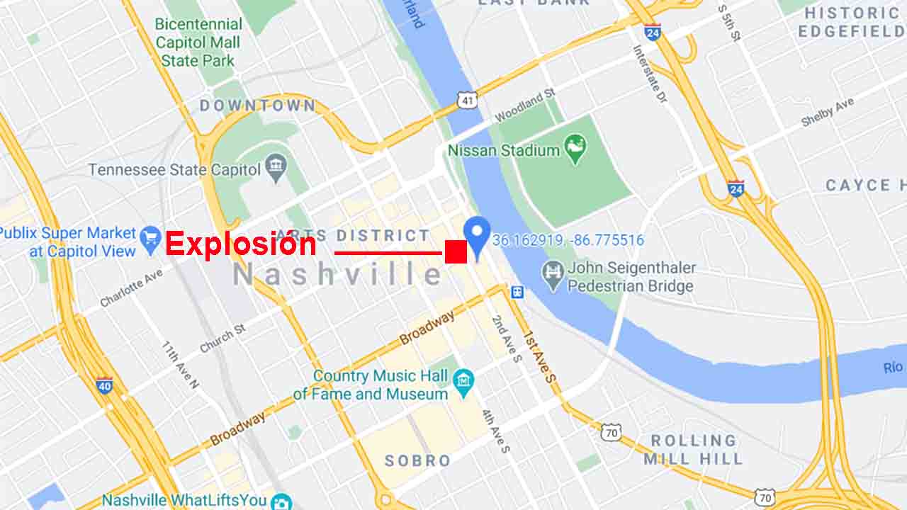 EE.UU.: Un coche bomba destruye varios edificios en el centro de Nashville