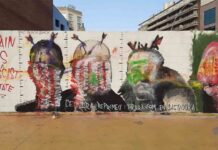 Sabotaje al grafiti de Felipe VI, Juan Carlos I y Franco en Barcelona Sabotaje al grafiti de Felipe VI, Juan Carlos I y Franco en Barcelona