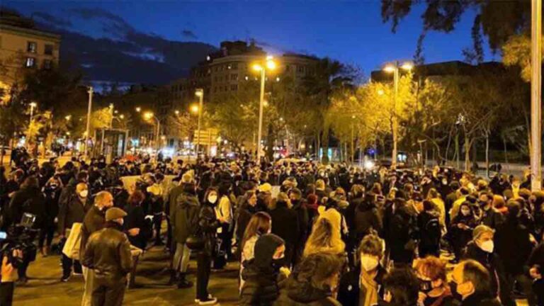 Manifestación en apoyo a Pablo Hasel en Barcelona