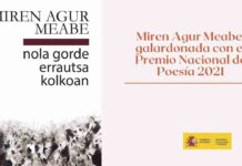 Miren Agur Meabe, galardonada con el Premio Nacional de Poesía 2021 Miren Agur Meabe, galardonada con el Premio Nacional de Poesía 2021