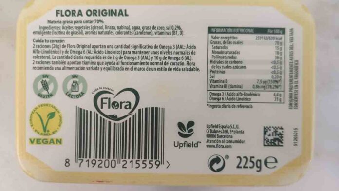 Alerta alimentaria por leche no declarada en la margarina Flora Original