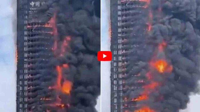 Se desata un gran incendio en un rascacielos de la ciudad de Changsha, en China