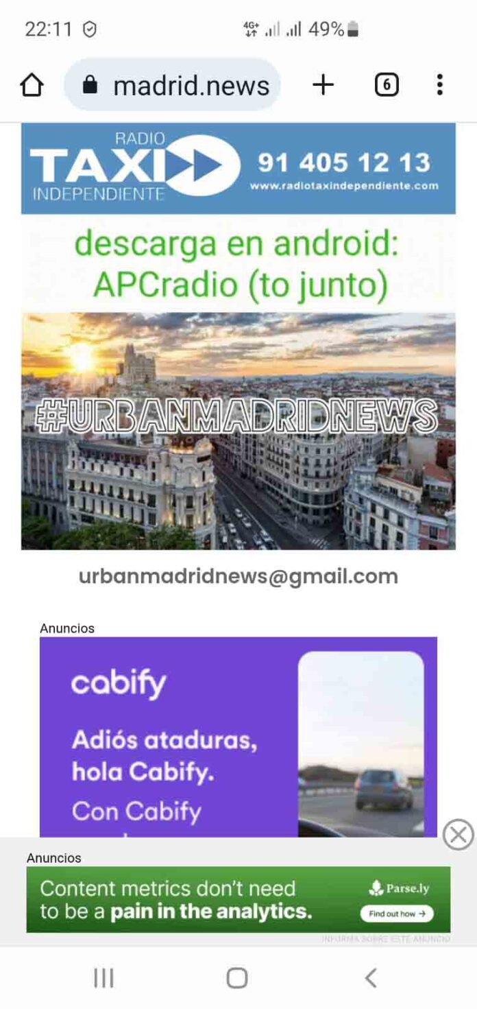 Un blog del taxi en Madrid, promociona a Cabify en sus anuncios