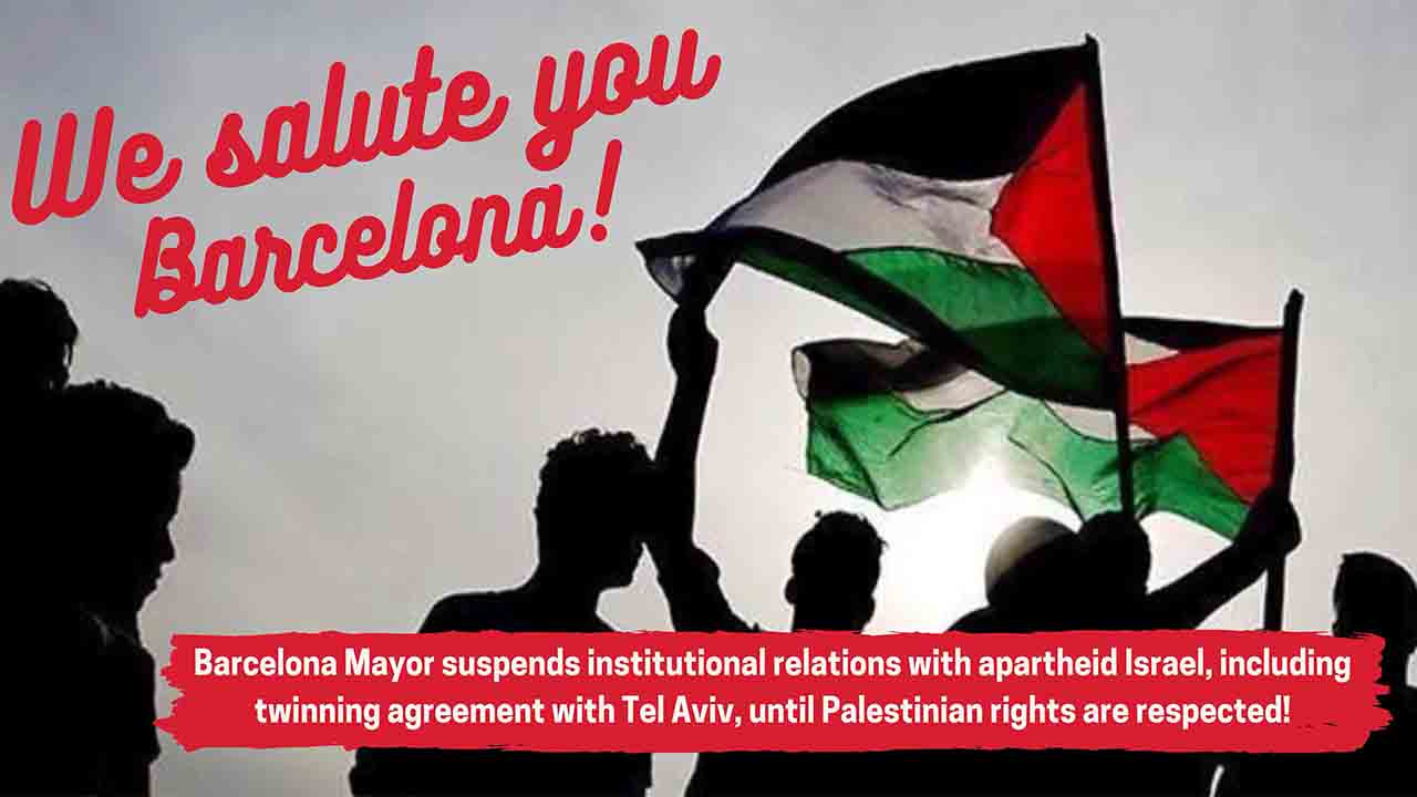 Agradecimiento de Palestina a Barcelona por romper los lazos con Israel