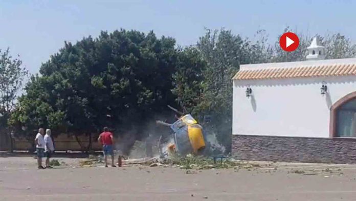Un helicóptero Pegasus de la DGT se estrella contra un árbol