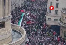 100.000 manifestantes se unen a la marcha pro Palestina en Londres 100.000 manifestantes se unen a la marcha pro Palestina en Londres