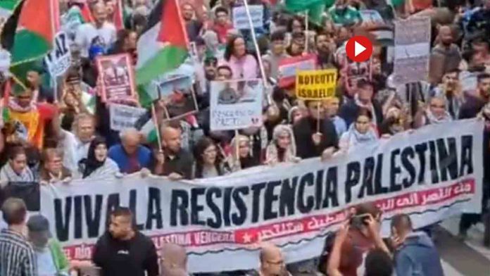 Miles de personas se manifiestan en Madrid contra la ocupación de Palestina