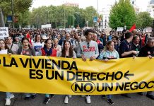 Miles de personas protestan en Madrid contra la subida de los alquileres